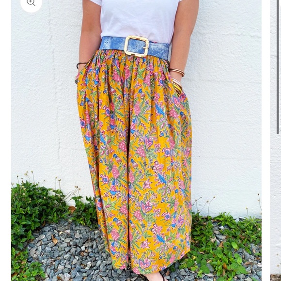 Floral Yellow Maxi Skirt - Picture 1 of 3